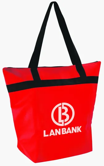 Insulated Shopper Tote with Zip Closure and 22" Handles — view 17