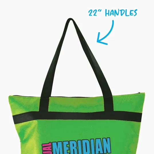 Insulated Shopper Tote with Zip Closure and 22" Handles — view 15