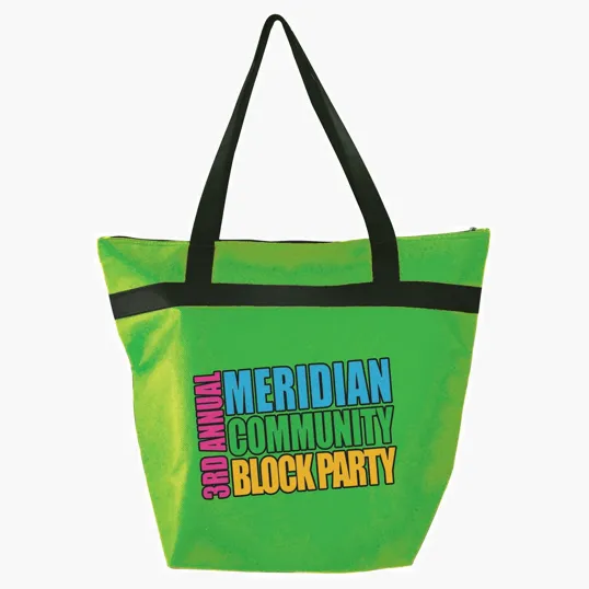 Insulated Shopper Tote with Zip Closure and 22" Handles — view 11