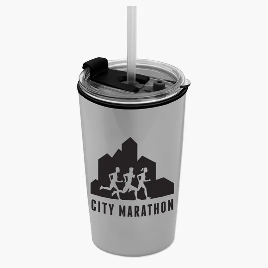Garyline® Sentinel Metallic Acrylic Tumbler with 2-in-1 Lid with Straw, 14 oz. — view 20