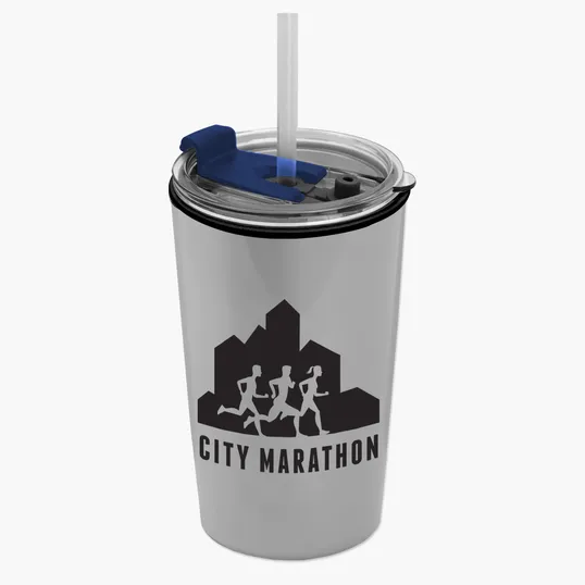 Garyline® Sentinel Metallic Acrylic Tumbler with 2-in-1 Lid with Straw, 14 oz. — view 21