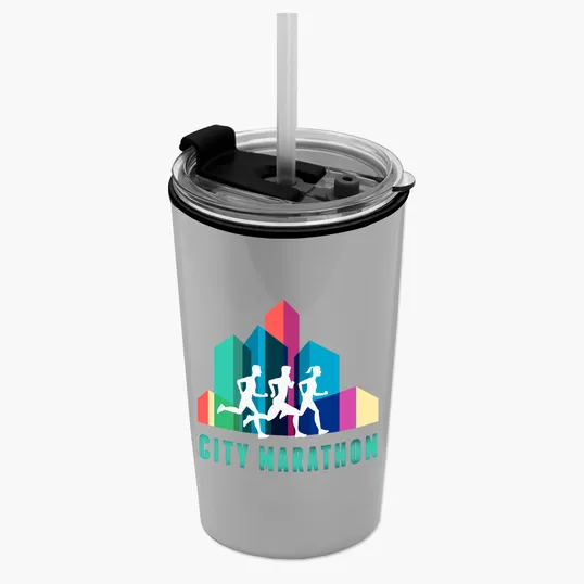 Garyline® Sentinel Metallic Acrylic Tumbler with 2-in-1 Lid with Straw, 14 oz. — view 19