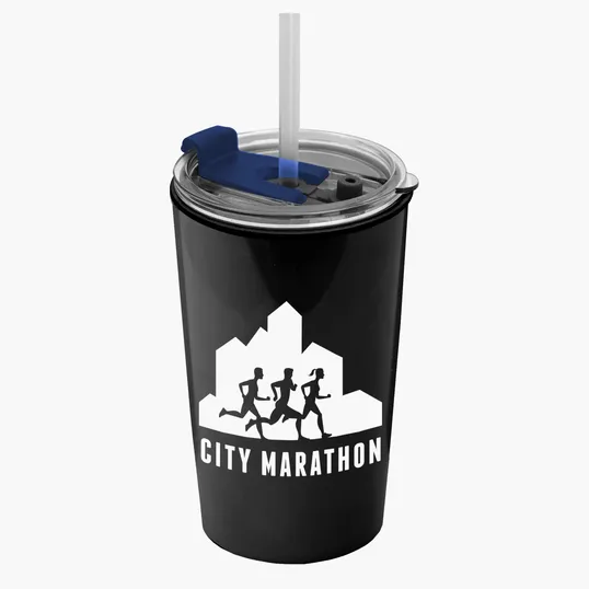 Garyline® Sentinel Metallic Acrylic Tumbler with 2-in-1 Lid with Straw, 14 oz. — view 3