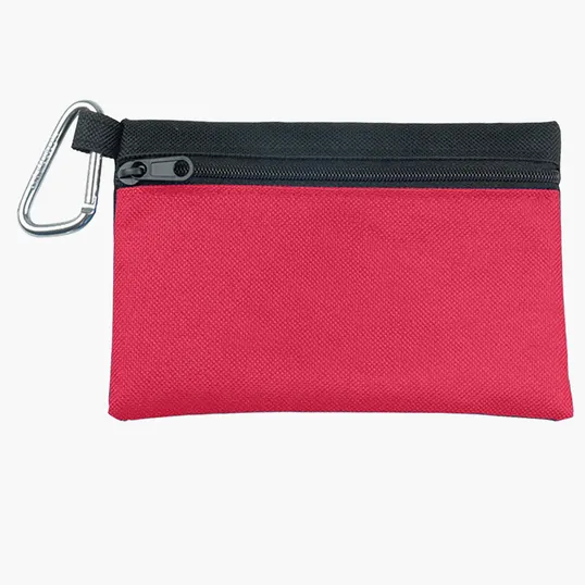 Garyline® Two-Tone Polyester Zip Pouch with Carabiner — view 3