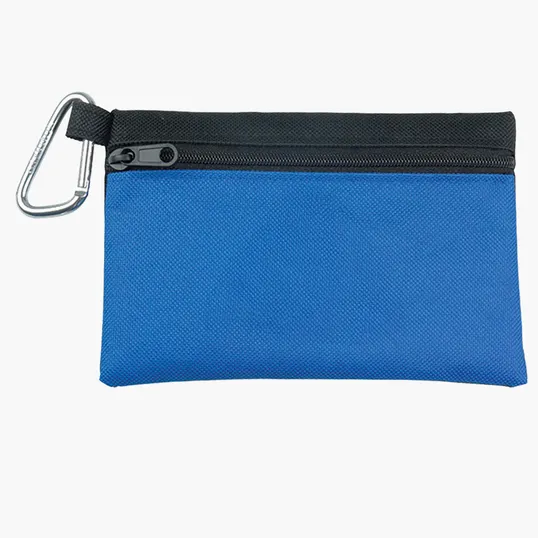 Garyline® Two-Tone Polyester Zip Pouch with Carabiner — view 4