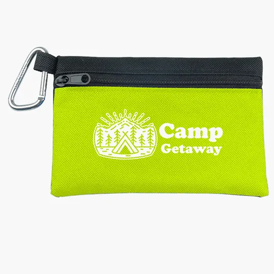Garyline® Two-Tone Polyester Zip Pouch with Carabiner — view 7