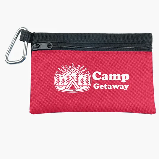 Garyline® Two-Tone Polyester Zip Pouch with Carabiner — view 5