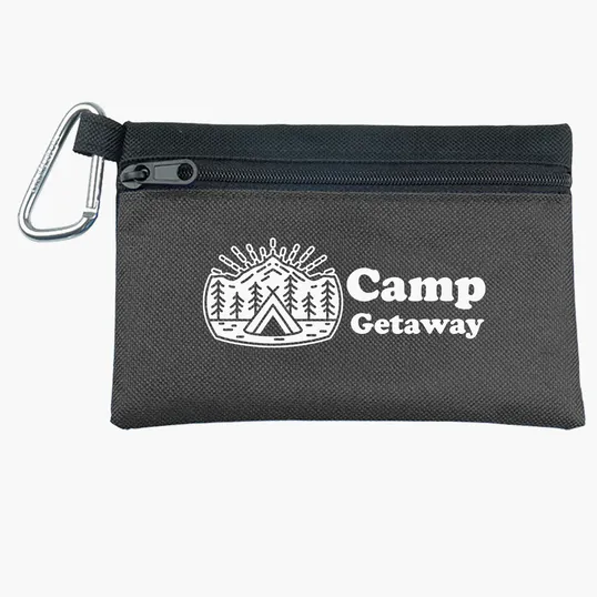 Garyline® Two-Tone Polyester Zip Pouch with Carabiner — view 6