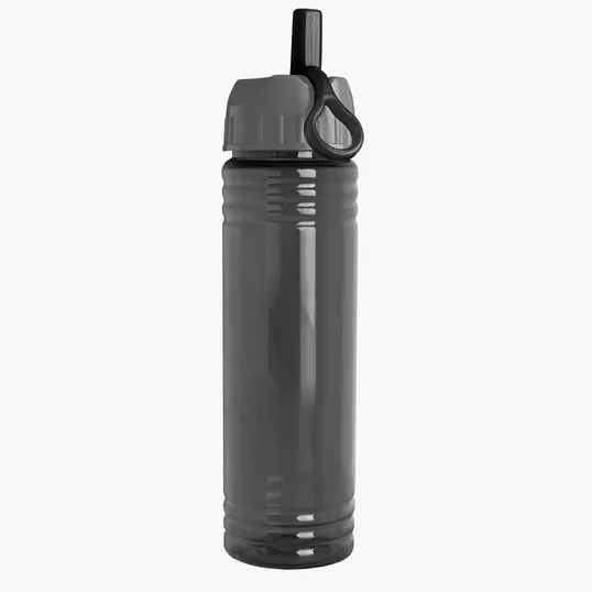 Garyline® Slim Fit RPET Bottle with Ring-Straw Lid, 24 oz. — view 2