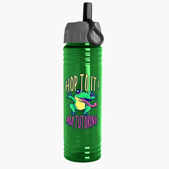 Garyline® Slim Fit RPET Bottle with Ring-Straw Lid, 24 oz. — view 18