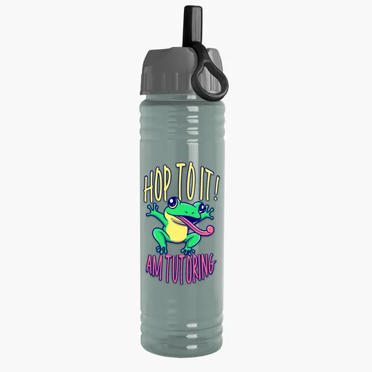 Garyline® Slim Fit RPET Bottle with Ring-Straw Lid, 24 oz. — view 7