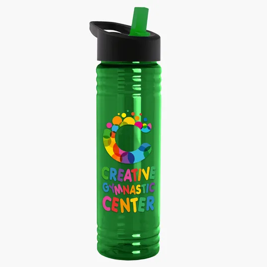 Garyline® Slim Fit RPET Bottle with Flip-Straw Lid, 24 oz. — view 107