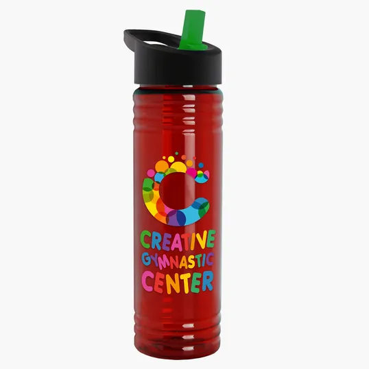 Garyline® Slim Fit RPET Bottle with Flip-Straw Lid, 24 oz. — view 116
