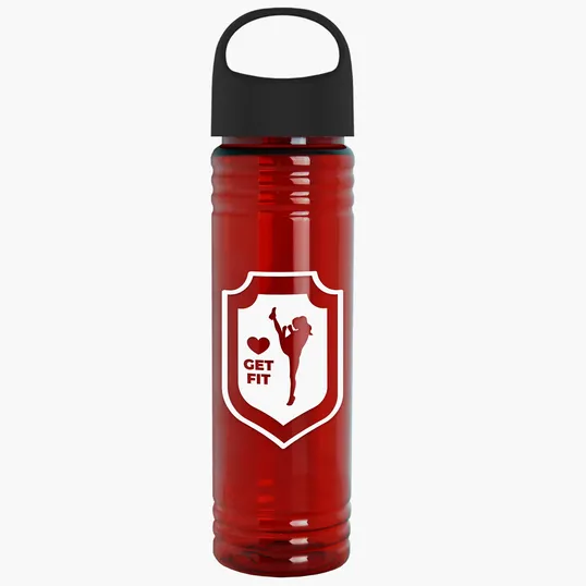 Garyline® Slim Fit RPET Bottle with Oval Crest Lid, 24 oz. — view 100