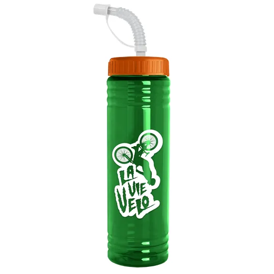 Garyline® Slim Fit RPET Bottle with Straw Lid, 24 oz. — view 84