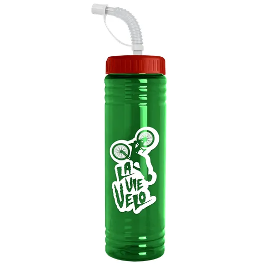 Garyline® Slim Fit RPET Bottle with Straw Lid, 24 oz. — view 86