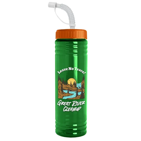 Garyline® Slim Fit RPET Bottle with Straw Lid, 24 oz. — view 85