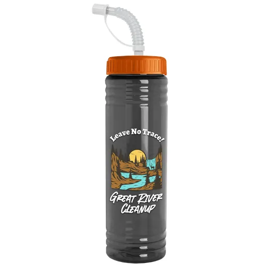 Garyline® Slim Fit RPET Bottle with Straw Lid, 24 oz. — view 64