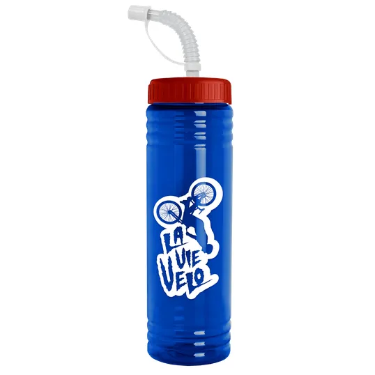 Garyline® Slim Fit RPET Bottle with Straw Lid, 24 oz. — view 75