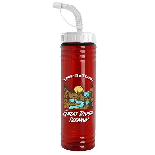 Garyline® Slim Fit RPET Bottle with Straw Lid, 24 oz. — view 58
