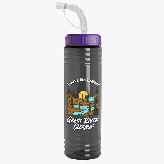 Garyline® Slim Fit RPET Bottle with Straw Lid - 24 oz. — view 44