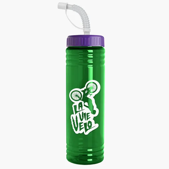 Garyline® Slim Fit RPET Bottle with Straw Lid - 24 oz. — view 47