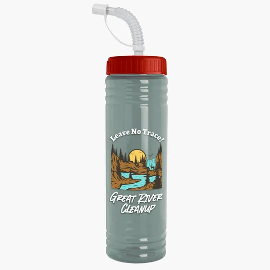 Garyline® Slim Fit RPET Bottle with Straw Lid - 24 oz. — view 17