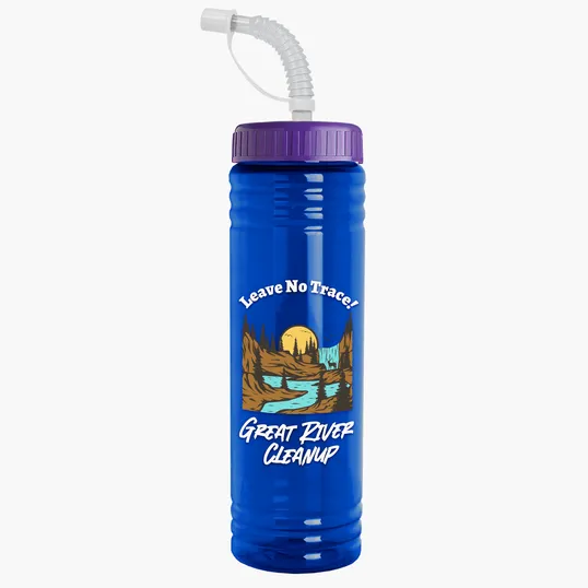 Garyline® Slim Fit RPET Bottle with Straw Lid - 24 oz. — view 46