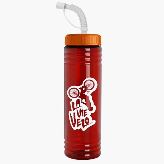 Garyline® Slim Fit RPET Bottle with Straw Lid, 24 oz. — view 93