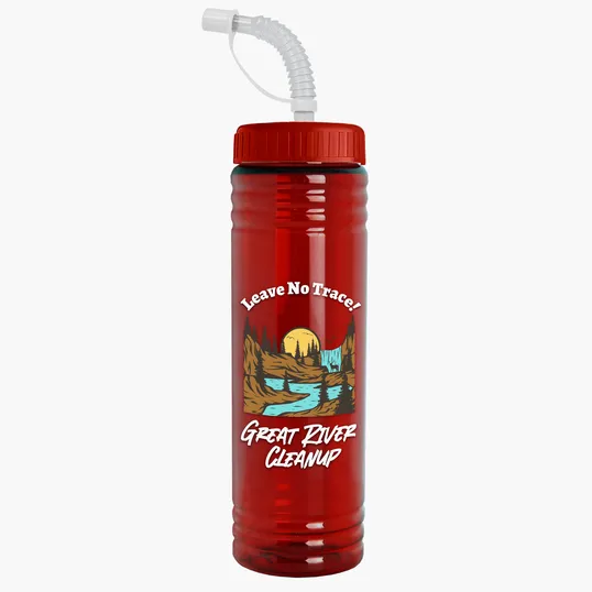 Garyline® Slim Fit RPET Bottle with Straw Lid, 24 oz. — view 96