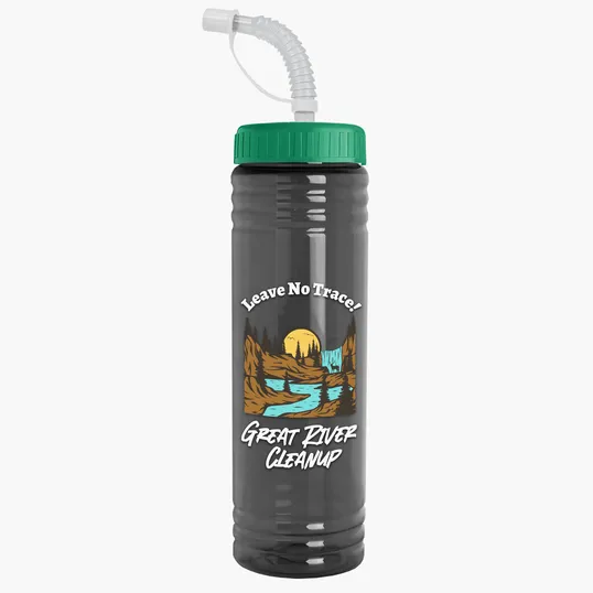 Garyline® Slim Fit RPET Bottle with Straw Lid - 24 oz. — view 36
