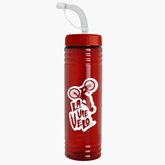 Garyline® Slim Fit RPET Bottle with Straw Lid, 24 oz. — view 95