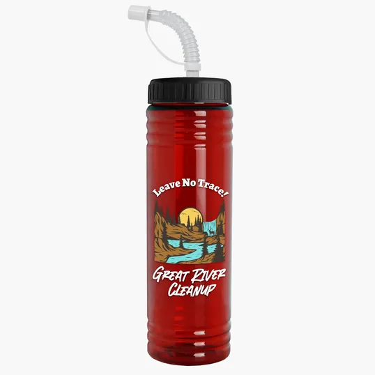 Garyline® Slim Fit RPET Bottle with Straw Lid, 24 oz. — view 90