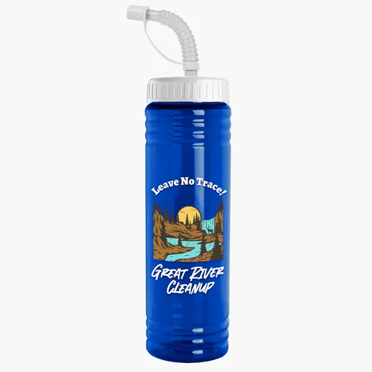 Garyline® Slim Fit RPET Bottle with Straw Lid - 24 oz. — view 51