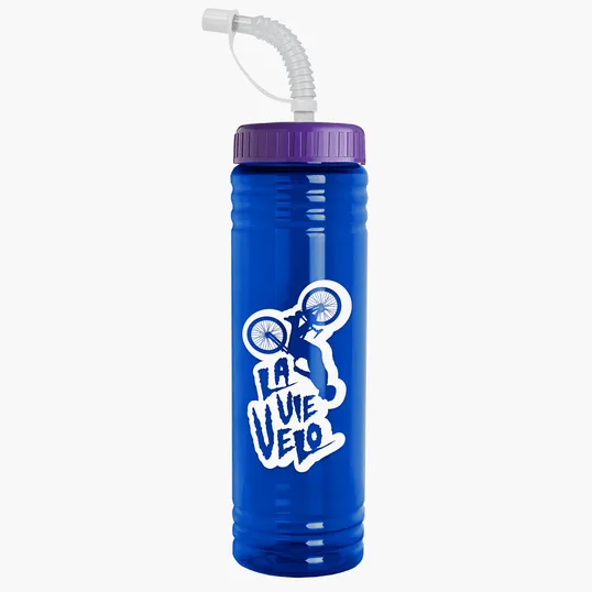 Garyline® Slim Fit RPET Bottle with Straw Lid - 24 oz. — view 45