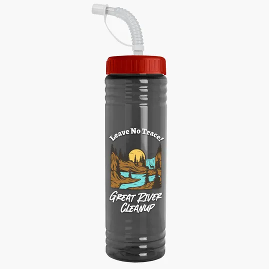 Garyline® Slim Fit RPET Bottle with Straw Lid - 24 oz. — view 66