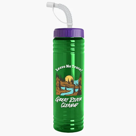 Garyline® Slim Fit RPET Bottle with Straw Lid - 24 oz. — view 48