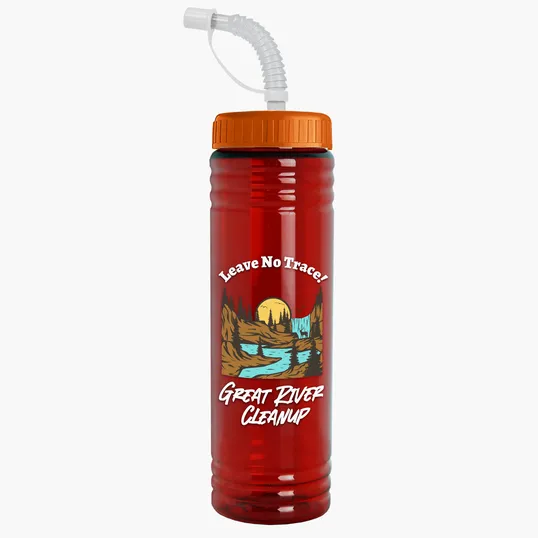 Garyline® Slim Fit RPET Bottle with Straw Lid, 24 oz. — view 94