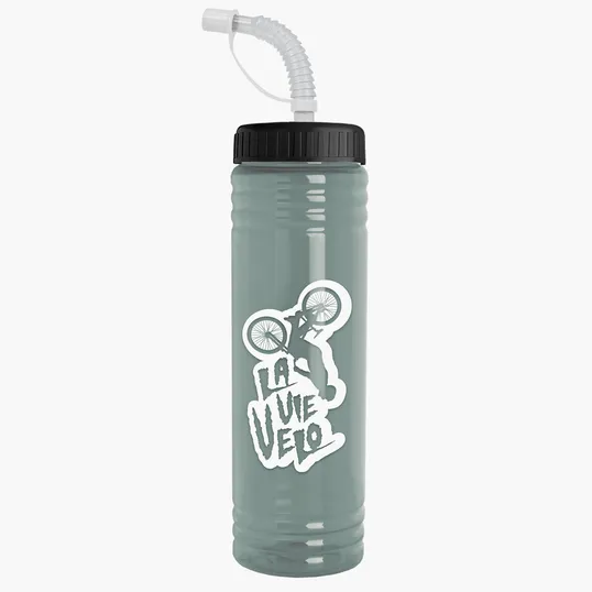 Garyline® Slim Fit RPET Bottle with Straw Lid - 24 oz. — view 10