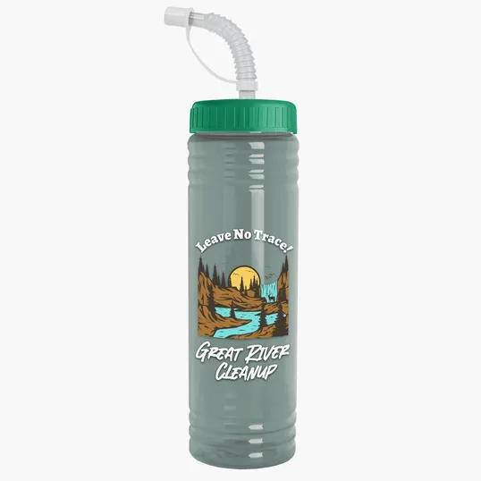 Garyline® Slim Fit RPET Bottle with Straw Lid - 24 oz. — view 9