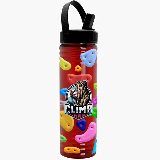 Garyline® Slim Fit RPET Bottle with Flip-Straw, Swivel-Handle Lid - 24 oz. — view 23