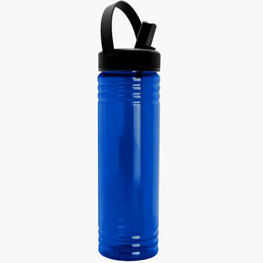 Garyline® Slim Fit RPET Bottle with Flip-Straw, Swivel-Handle Lid - 24 oz. — view 3