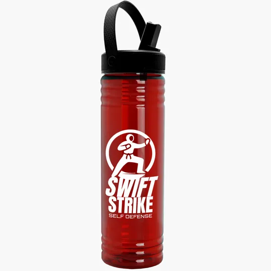 Garyline® Slim Fit RPET Bottle with Flip-Straw, Swivel-Handle Lid - 24 oz. — view 22