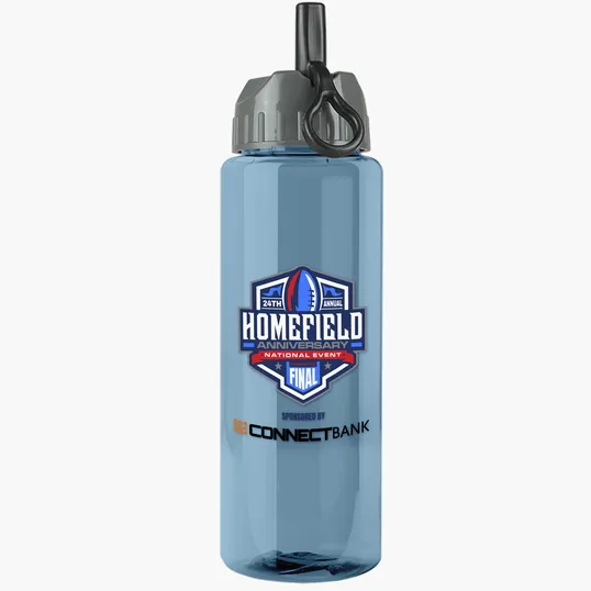 Garyline® Slim Fit RPET Bottle with Ring-Straw Lid, 32 oz. — view 9
