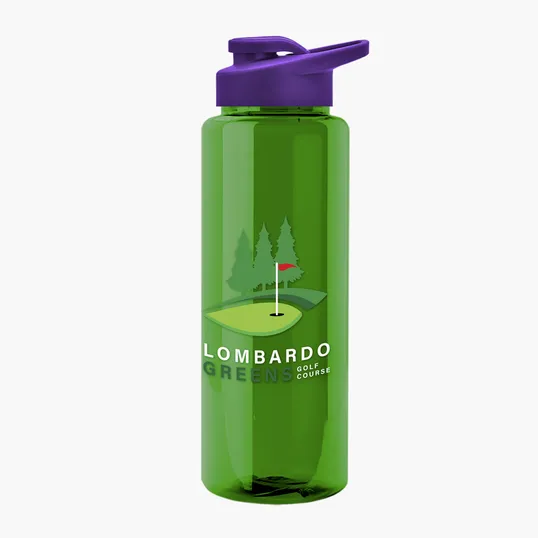 Garyline® Slim Fit RPET Bottle with Drink-Thru Lid, 32 oz. — view 100