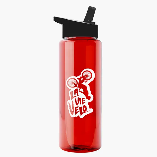 Garyline® Slim Fit RPET Bottle with Flip-Straw Lid, 32 oz. — view 106