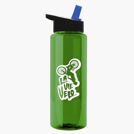 Garyline® Slim Fit RPET Bottle with Flip-Straw Lid, 32 oz. — view 101