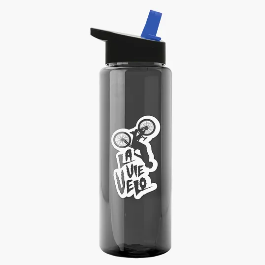Garyline® Slim Fit RPET Bottle with Flip-Straw Lid, 32 oz. — view 120