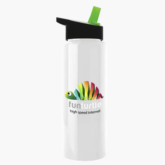 Garyline® Slim Fit RPET Bottle with Flip-Straw Lid, 32 oz. — view 130