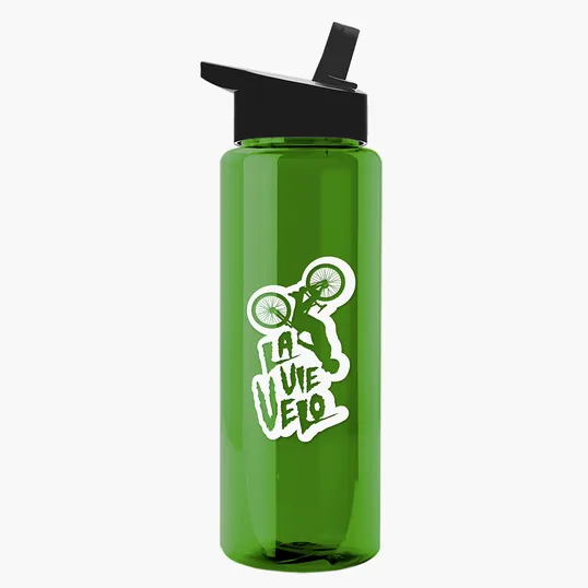 Garyline® Slim Fit RPET Bottle with Flip-Straw Lid, 32 oz. — view 99